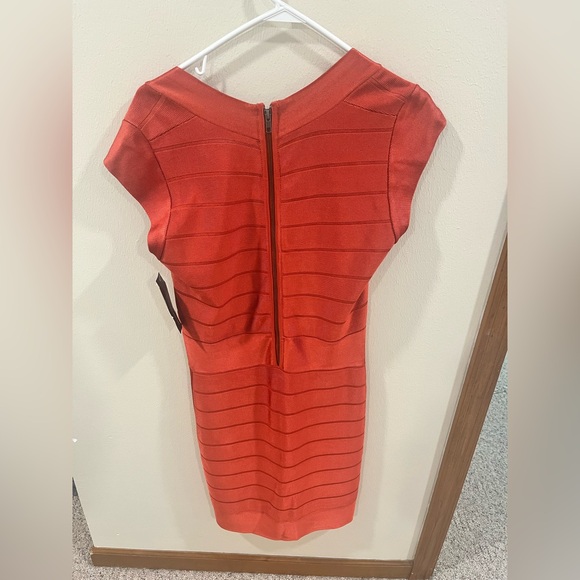 French Connection Miami Spotlight Bandage Dress in Tuscan Copper - Size 12 - Picture 2 of 8